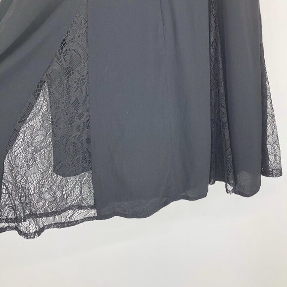 Lush Little Black Dress - cami strap mini dress w/ lace cutouts and trims M - Picture 7 of 14